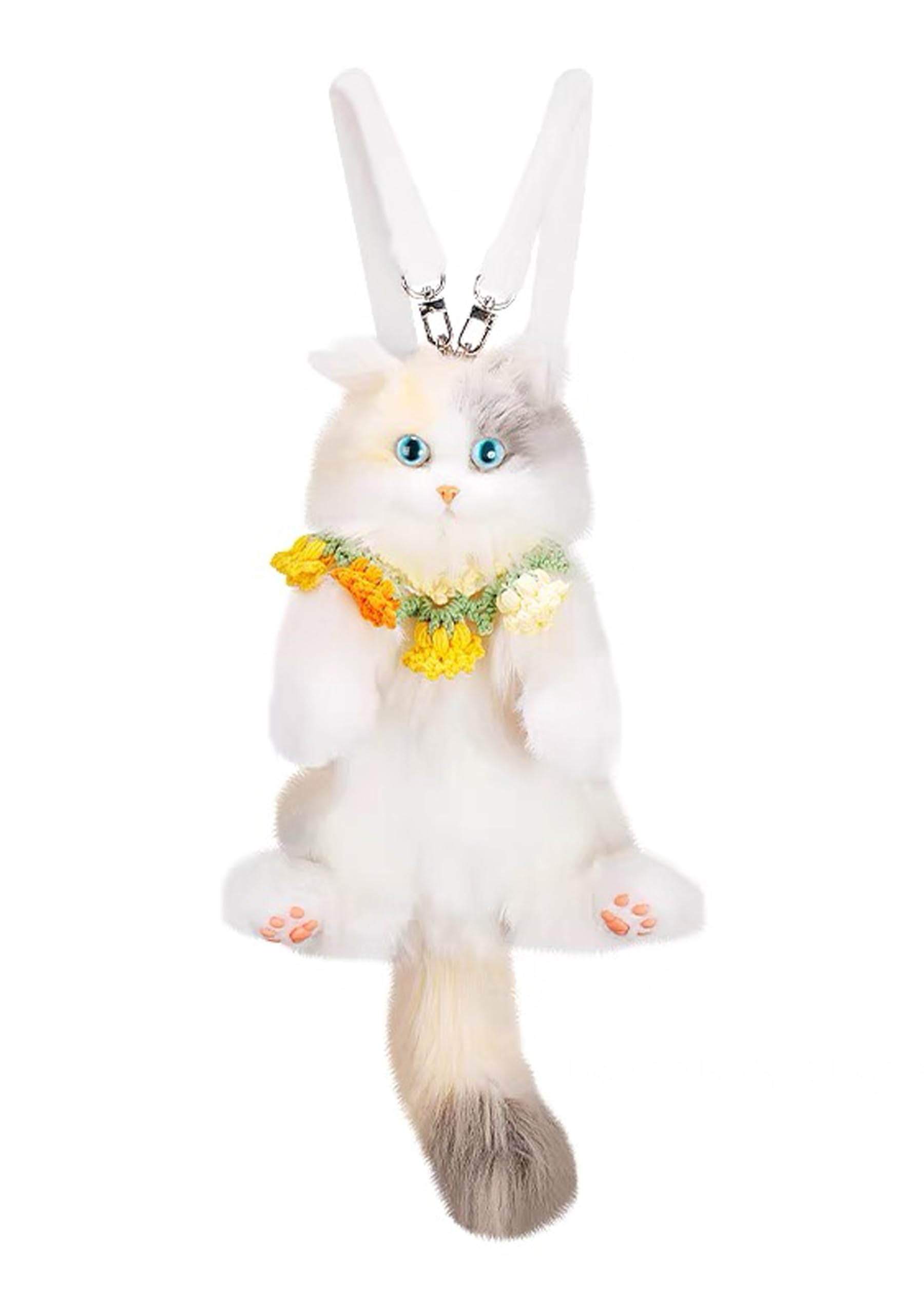 Plüsch Katzen Rucksack – Süßer Flauschiger Mini-Rucksack Als Accessoire Für Damen & Kinder (ca. 20x30x40 Cm)