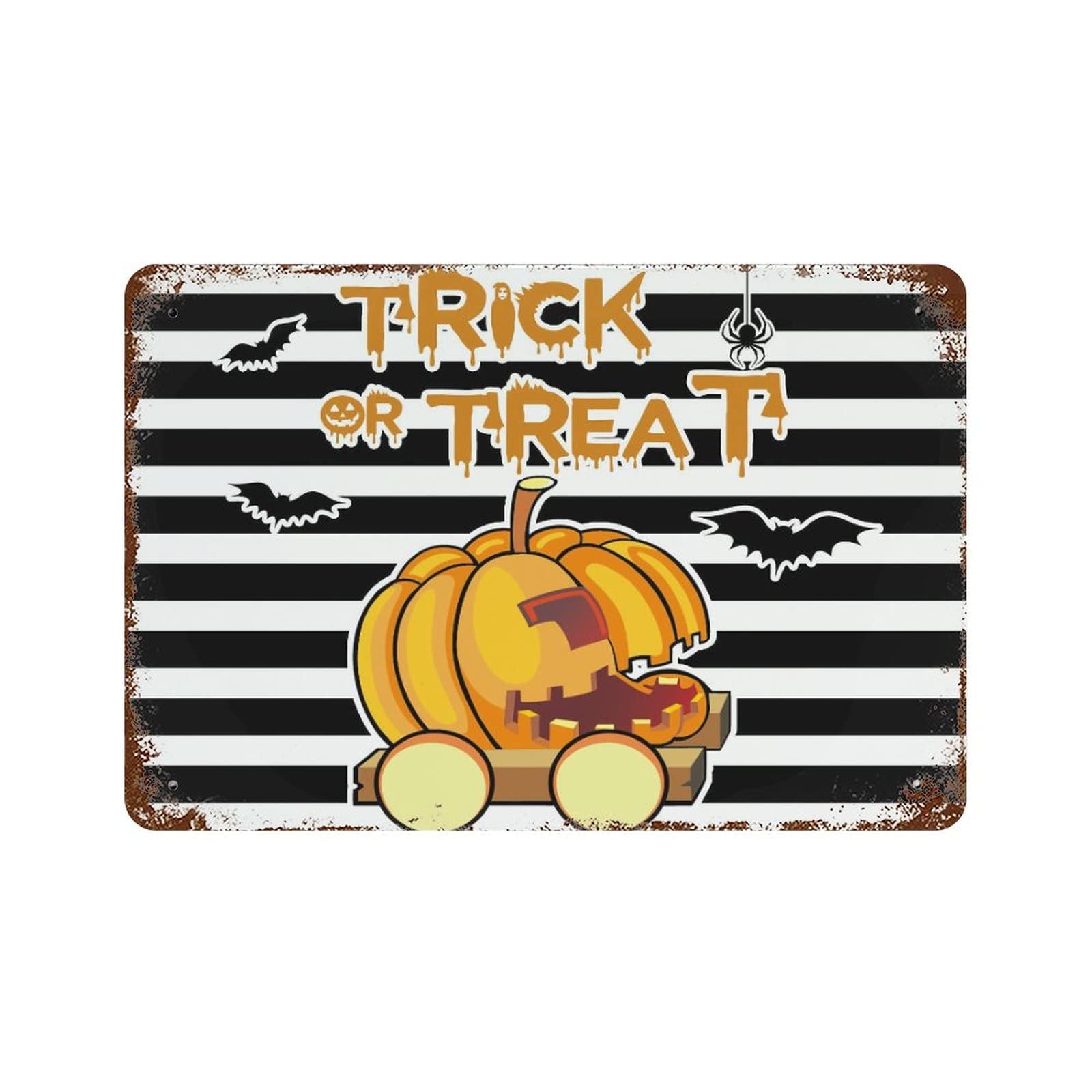 Trick or Treat plaque métal cadeau de pendaison de crémaillère Halloween