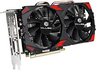 Mllse Placa de vídeo RX580 8GB GDDR5 PCI Express X16 Com BIOS Para Jogos DP/HDMI/DVI Saída de 60Hz Resolução 4K Ventiladores Duplos de Refrigeração (RX 580 8GB)