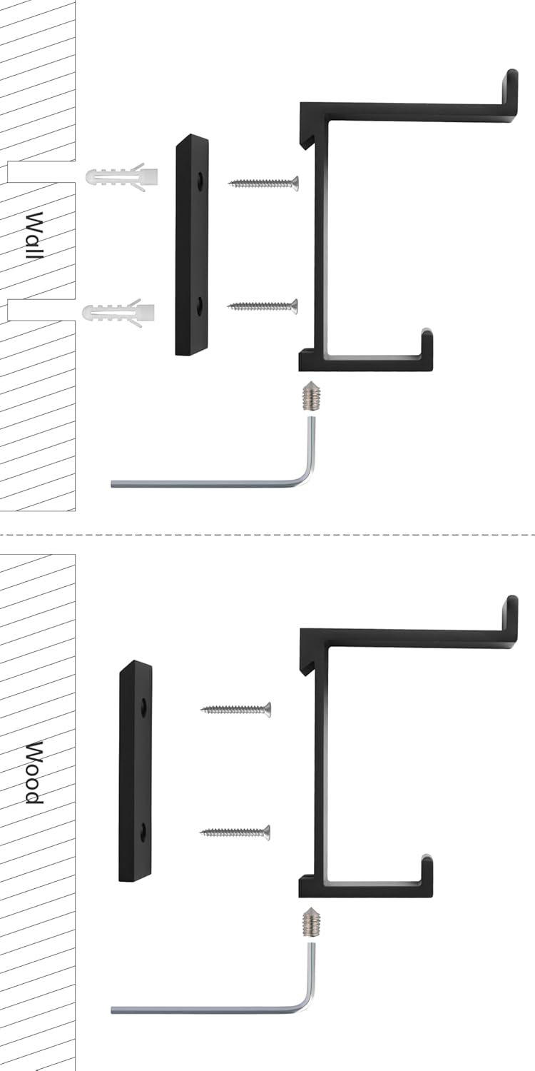 Coat Hooks Wall Mounted Towel Holder Heavy Duty 2 Pack Aluminum Double Robe Hanger for Bathroom Kitchen Office Farmhouse Mudroom Black Anodized
