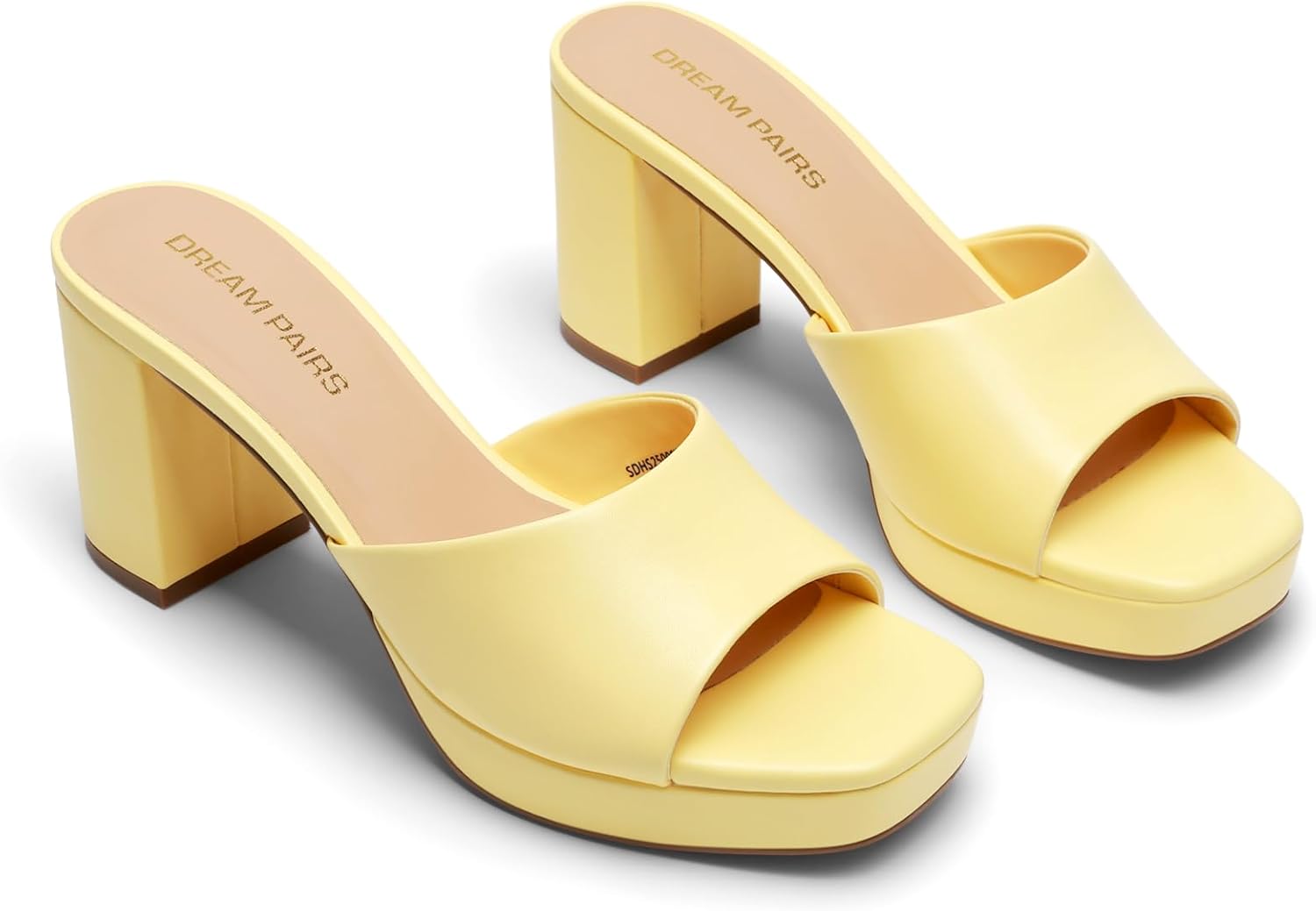 DREAM PAIRS Women's Platform Block Heel Mule Sandals, Square Toe Ankle Strap Slip On Comfortable Heeled Sandals for Party Wedding Shoes - Image 5