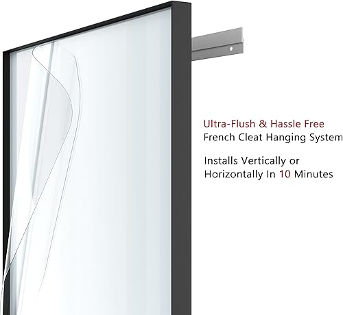 Miniatura 5 de Espejo de baño con marco de metal negro para pared, espejo rectangular de esquina cuadrada de 22 x 30 pulgadas, espejo de tocador de baño moderno,