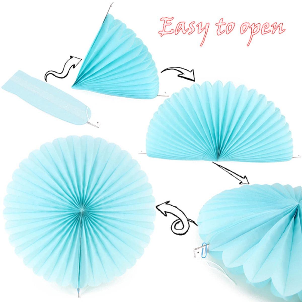 15 unids/lote linterna de papel colgante decorativa papel tisú abanico pompones flor nido de abeja bola fiesta de cumpleaños guardería decoraciones de bricolaje-C, 10 pulgadas (25 cm)