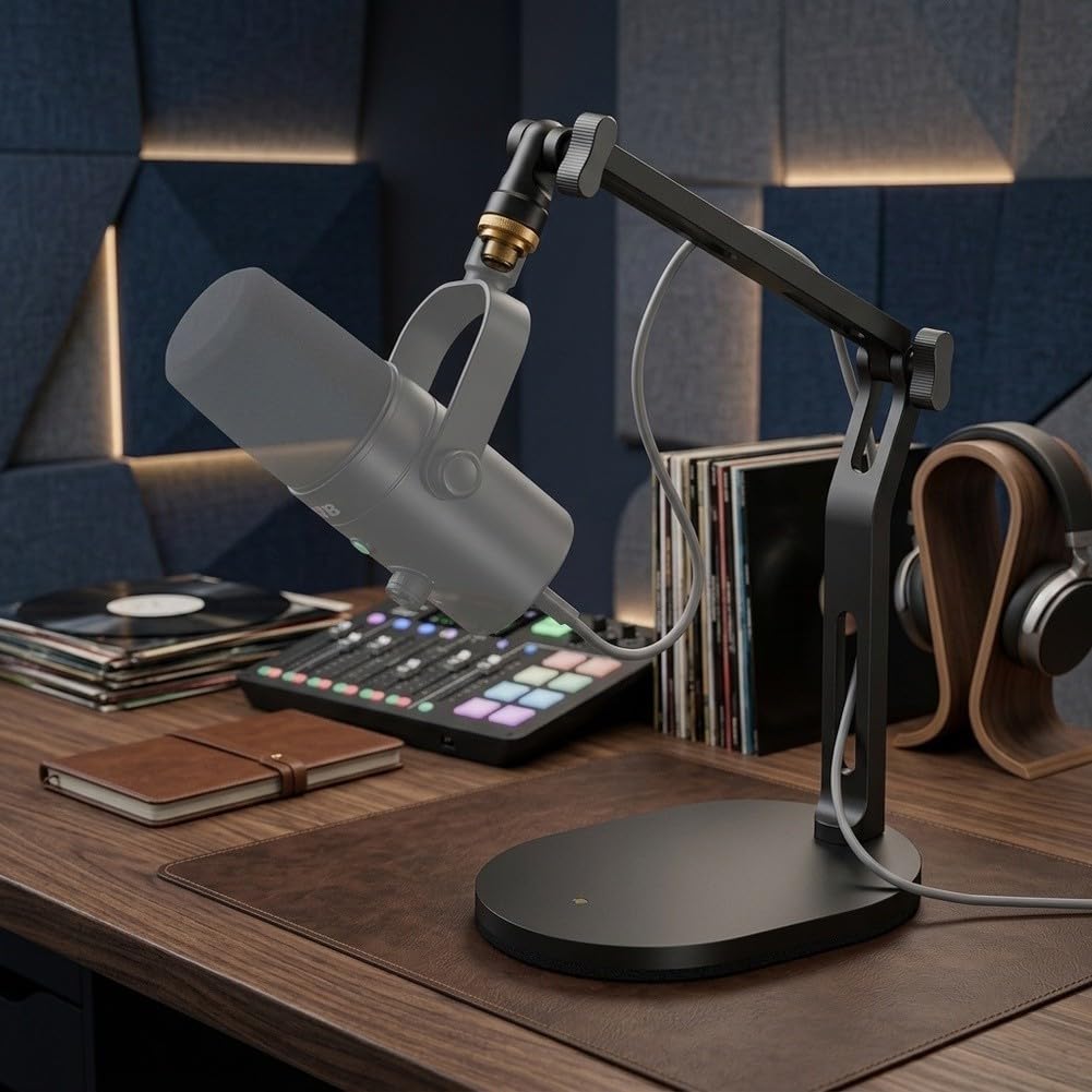 Verstellbarer Mikrofonständer Tisch Aluminium 50cm