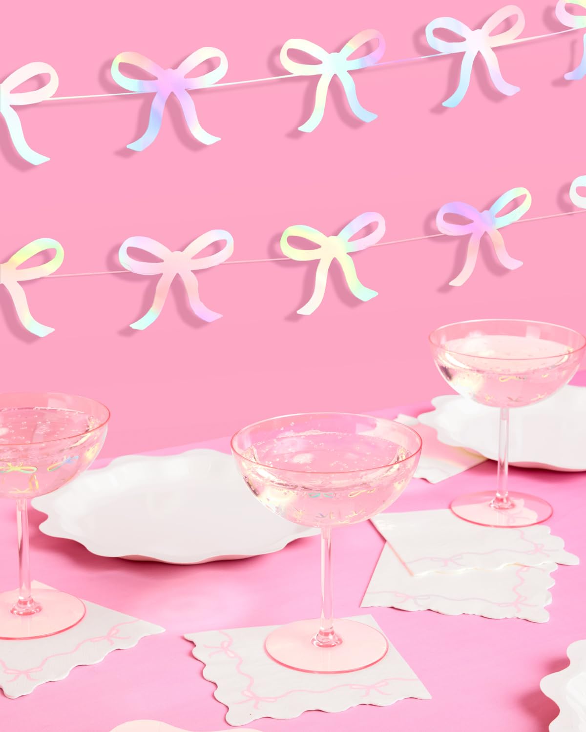 xo, Fetti Guirnalda colgante de lazo iridiscente, 4 piezas, 12 pies, decoraciones de despedida de soltera, decoración de despedida de soltera, decoración de despedida de soltera, recuerdo de fiesta de