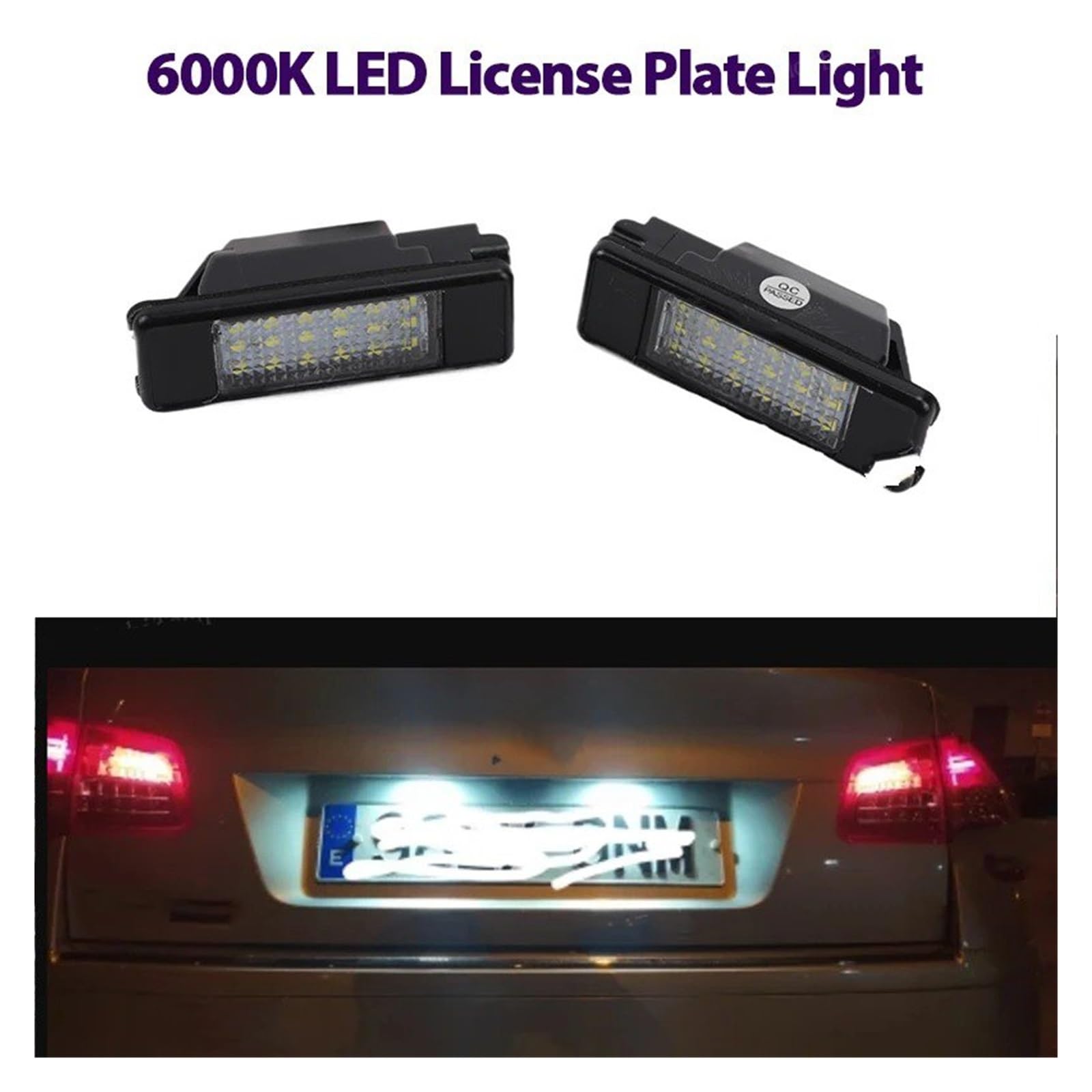 Iluminación De Matrícula Para Peugeot 106 1007 207CC 307 308 3008 508 607 2 Uds 12V LED Luz De Placa Matrícula Lámpara Blanca