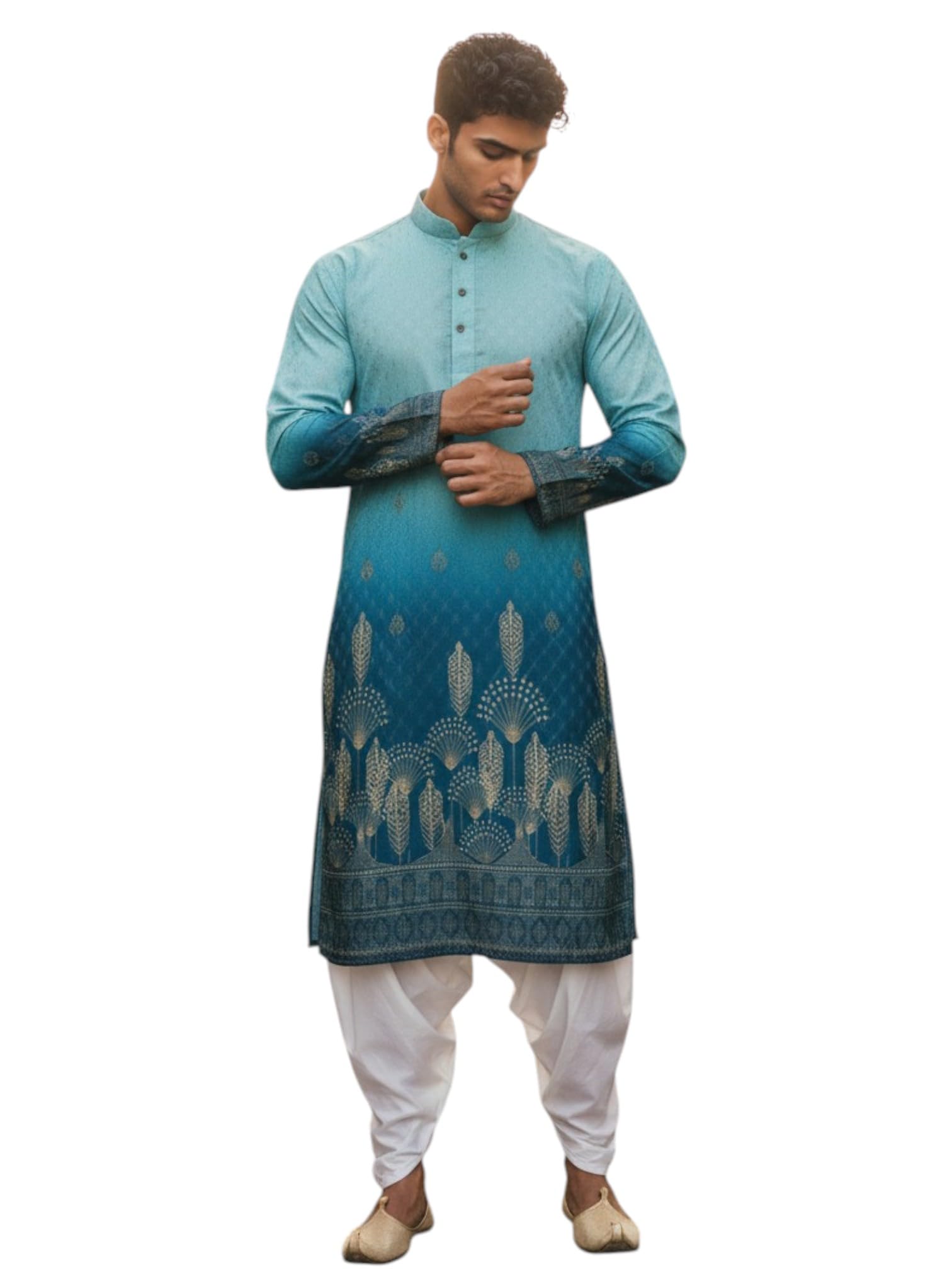 Men's Printed Kurta Dhoti Set Traditional Ethnic Wear for Festivals & Weddings | Men's Stylish Printed Kurta with Dhoti Set | Traditional Indian Ethnic Wear for Men-image-45
