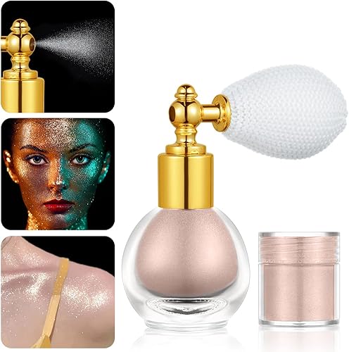 Miniatura 9 de Spray de polvo de purpurina, spray de purpurina corporal brillante para mujeres, spray de polvo suelto resaltador, spray de maquillaje en polvo
