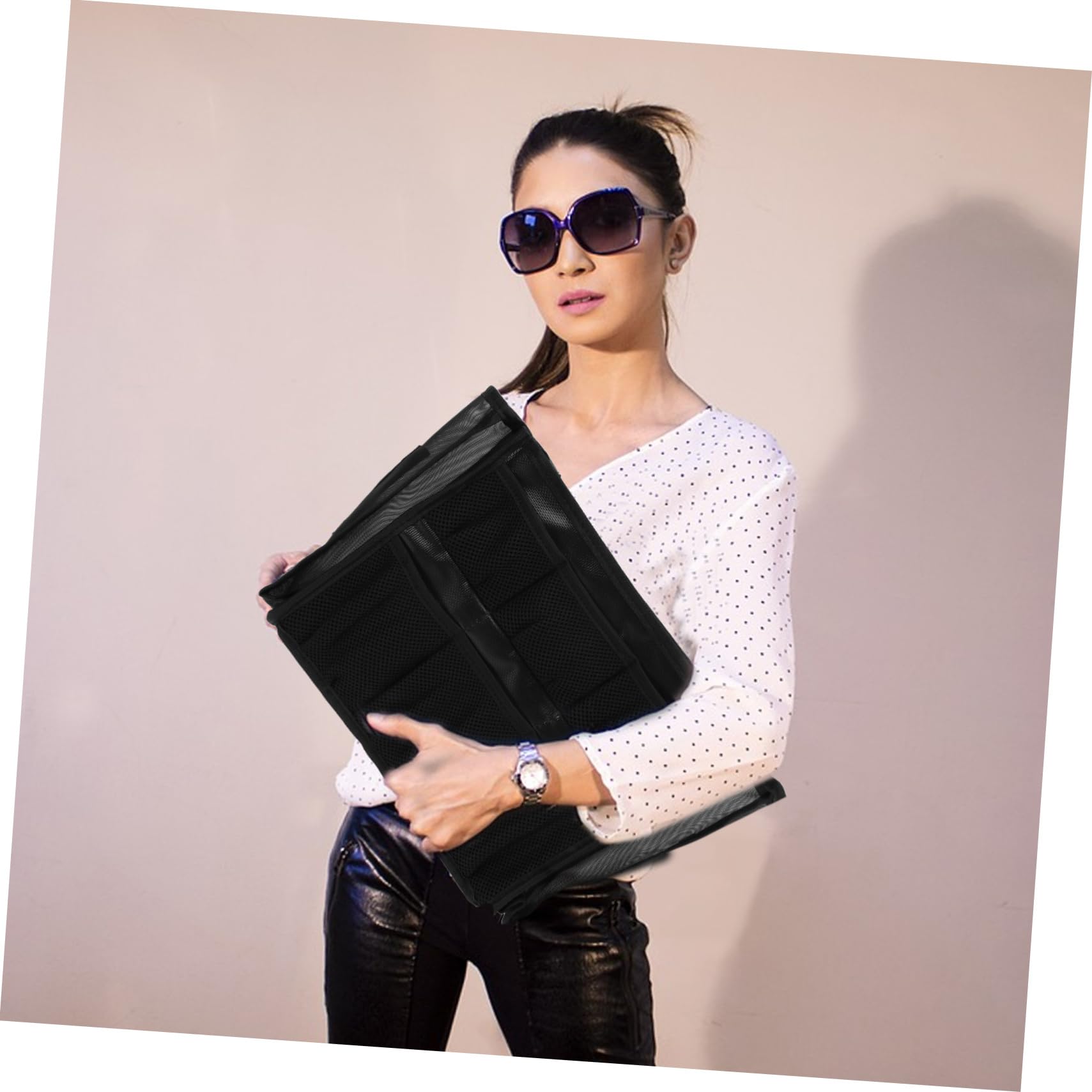 Professionelle Make Up Pinseltasche mit Großem Fassungsvermögen Schwarz
