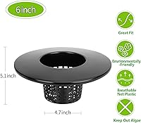 Vista 3 de Paquete de 3 macetas de red – 6 pulgadas para cubos de 5 y 3.5 galones, tapas de cubo hidropónico de borde ancho, tapas de cesta DWC