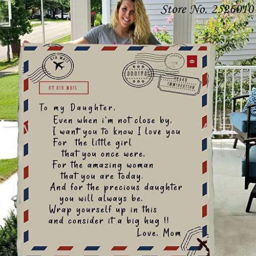 Zhiang colcha criativa com letras impressas para My Daughter Son de Mom and Dad Mail Cobertor de fla