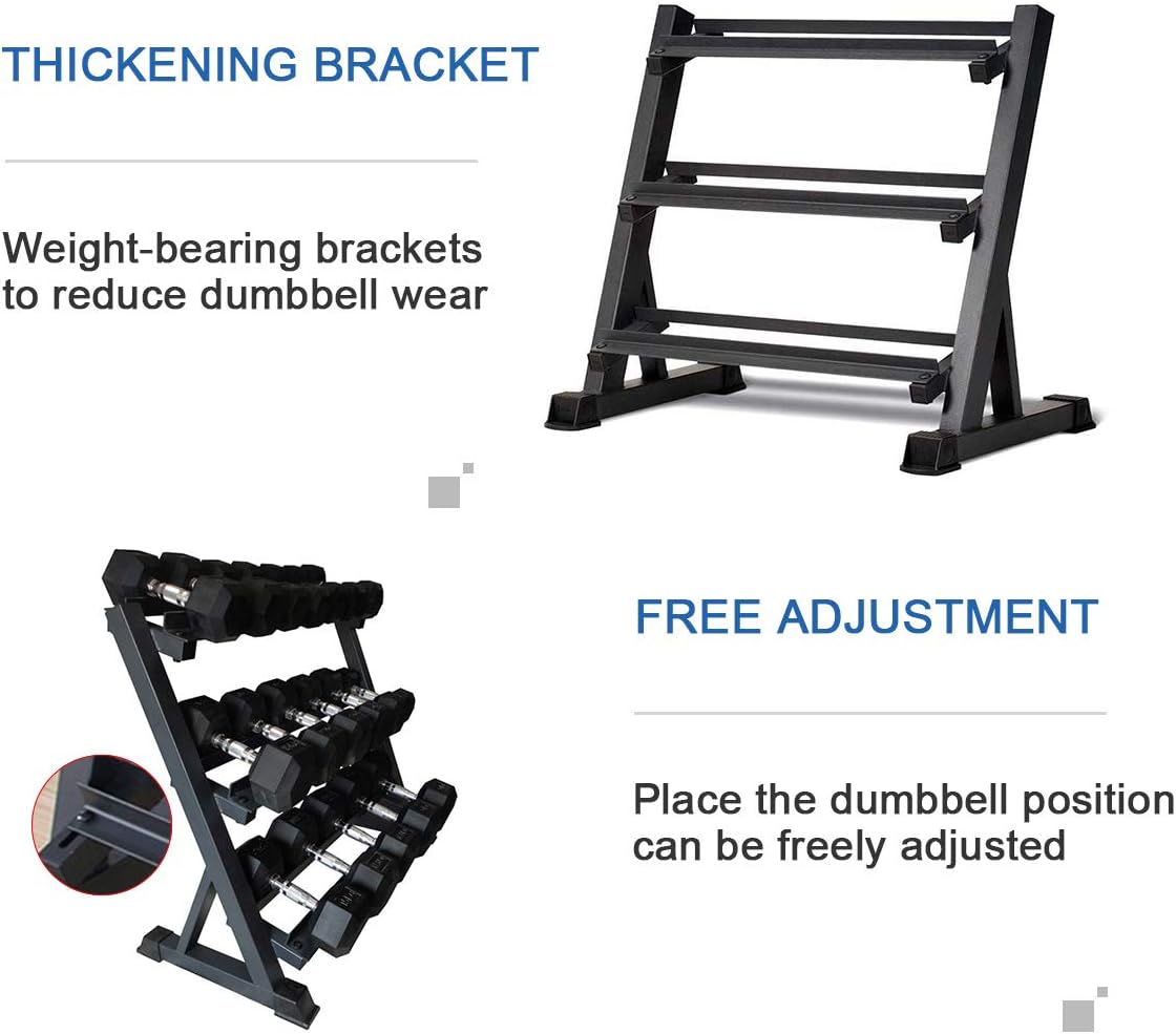 Small and Beauty 3 Tier Dumbbell Rack for Home Gym,Weight Rack for Dumbbells,Strength Training Weight Racks,Dumbbell Stand(1100 Pounds Weight Capacity) : Sports & Outdoors