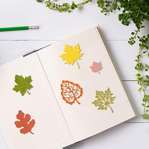 Miniatura 6 de Hying 2 troqueles de hoja de arce de Acción de Gracias para hacer tarjetas, marco de hoja de arce de otoño, troqueles de corte para álbumes de