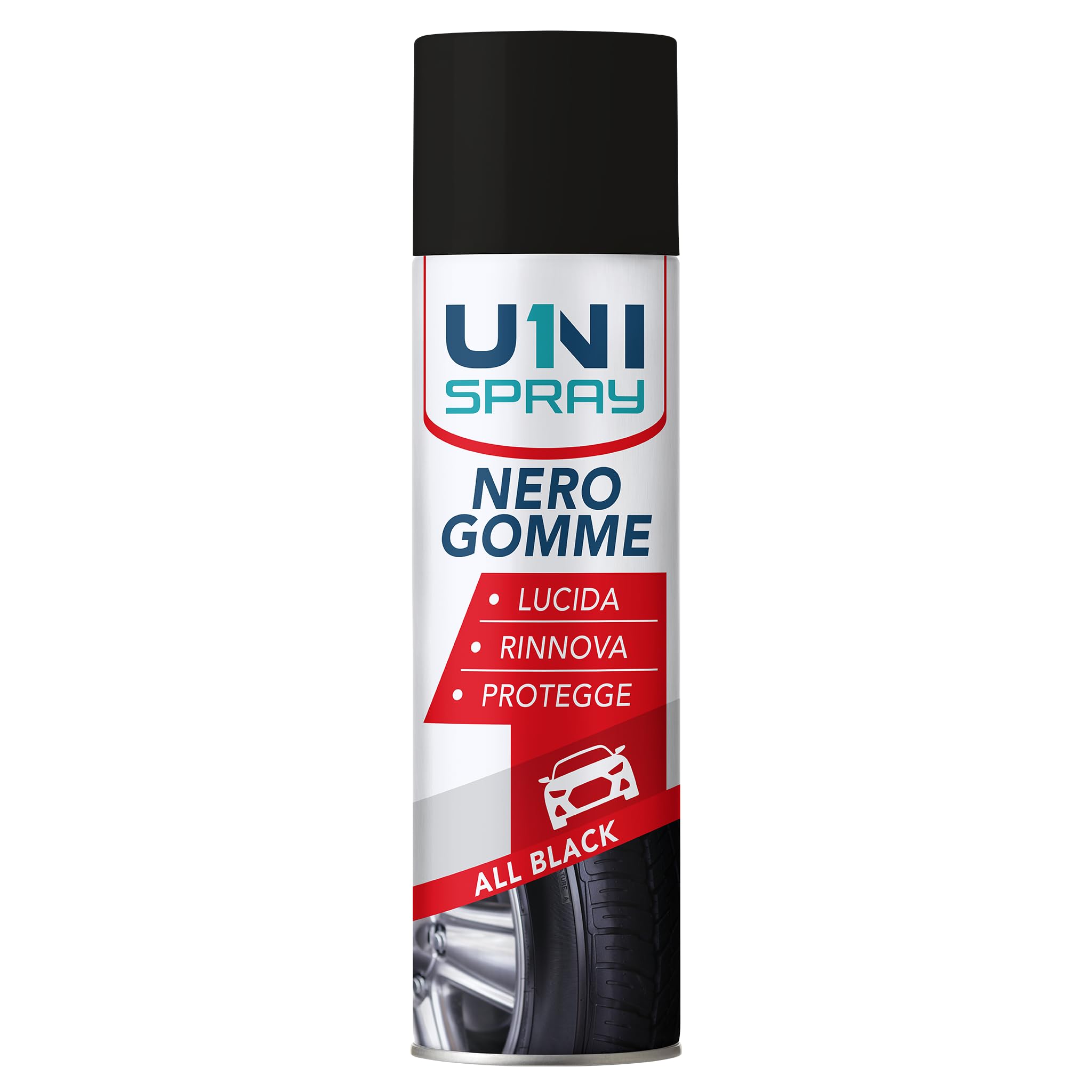 Black Rubber Spray, Duratante Effetto Umido 500 ml - 1 Pezzo