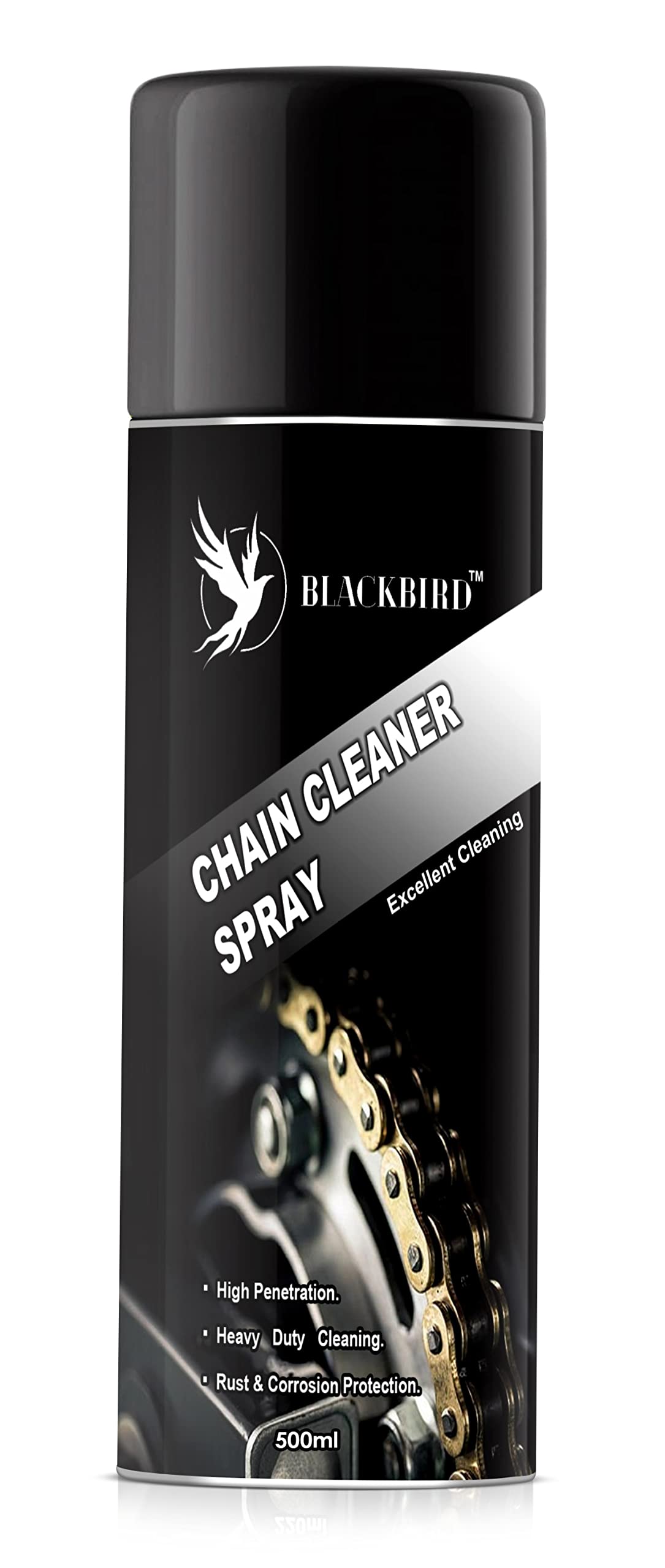 BLACKBIRD Bike Chain Cleaner Spray 500ML for Motorcycle & Chain Driven Machines | | Chain Dirt and Grease Remover Spray