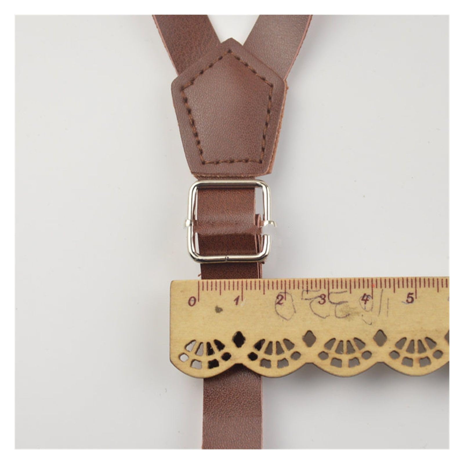 Bretelles porte-jarretelles en cuir synthétique pour homme/femme de 115 mm de large (blanc)