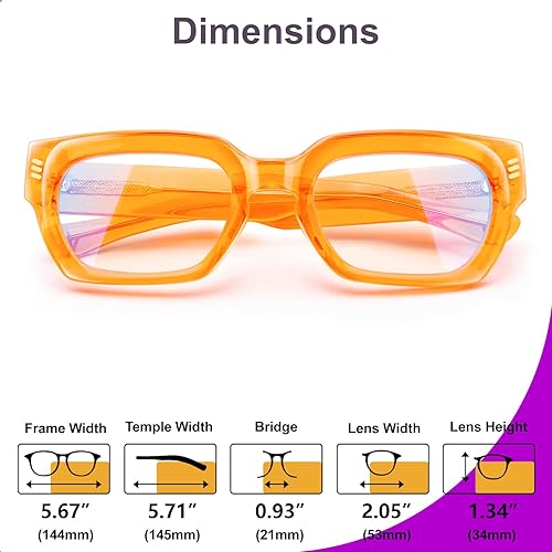 Miniatura 5 de VISOONE Lentes retro rectangulares TR90 con bloqueo de luz azul de cara pequeña, gafas para juegos de computadora para mujeres y hombres