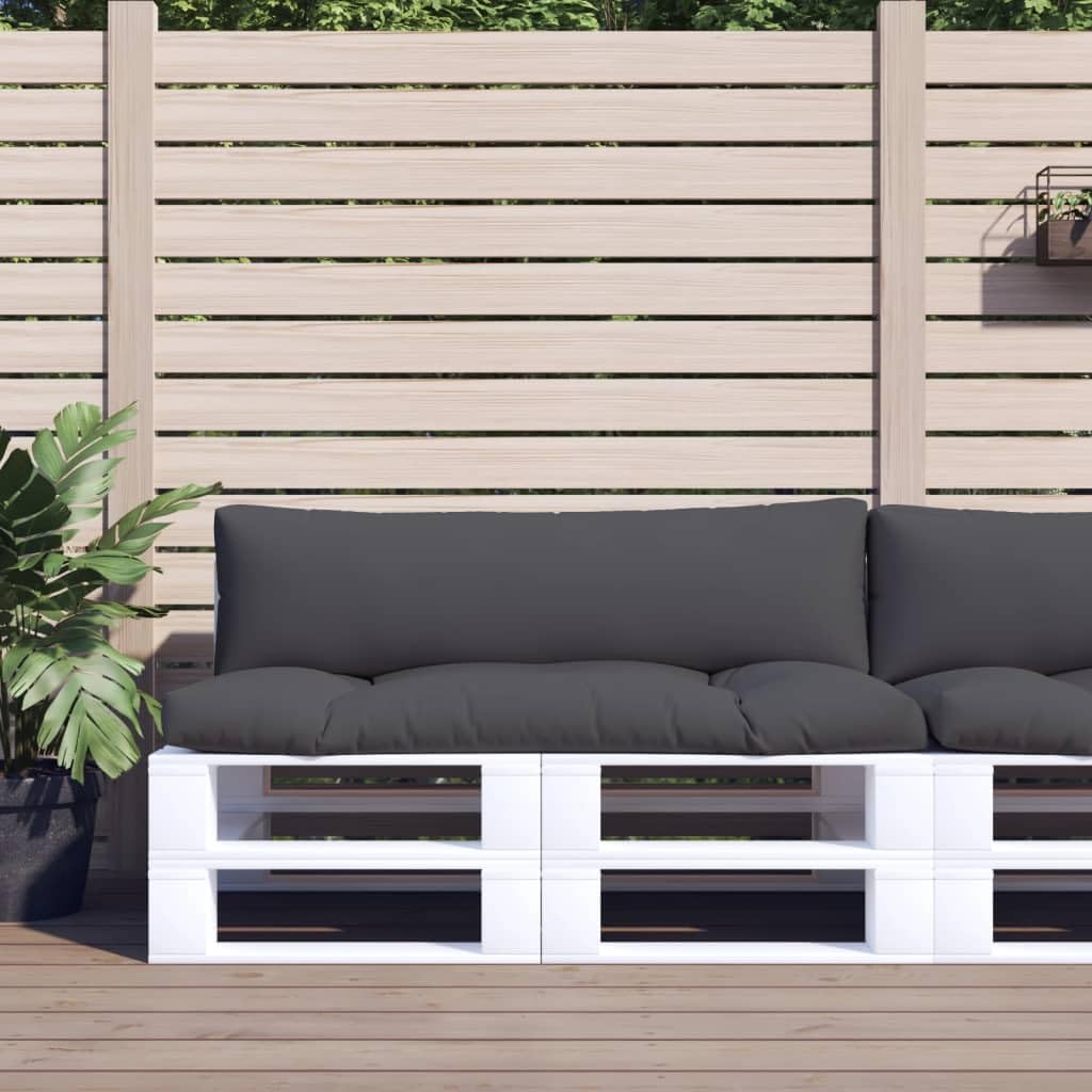 Coussin de palette anthracite 110x58cm lot de 2 imperméables pour banquette de jardin