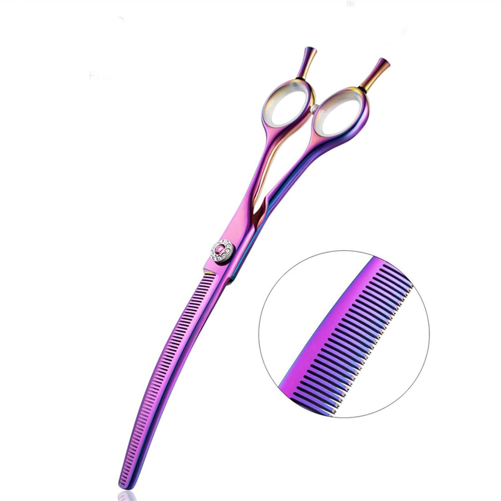 Ciseaux Coiffure/Ciseaux Cheveux Cisailles de cisailles de ciseaux de ciseaux de toilettes de toilettes en acier inoxydable 440C salon trimmer cisailles courbées 7 pouces violet Ciseaux salon Coiffure