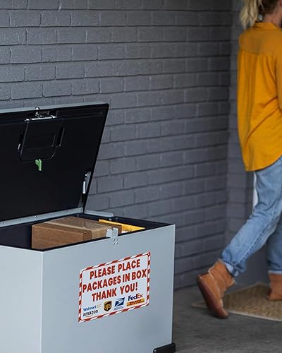 Miniatura 6 de ALKB Cartel de entrega de paquete de aluminio libre de óxido de 8 x 12 pulgadas para uso al aire libre  Please Place Paquetes en caja Thank You for