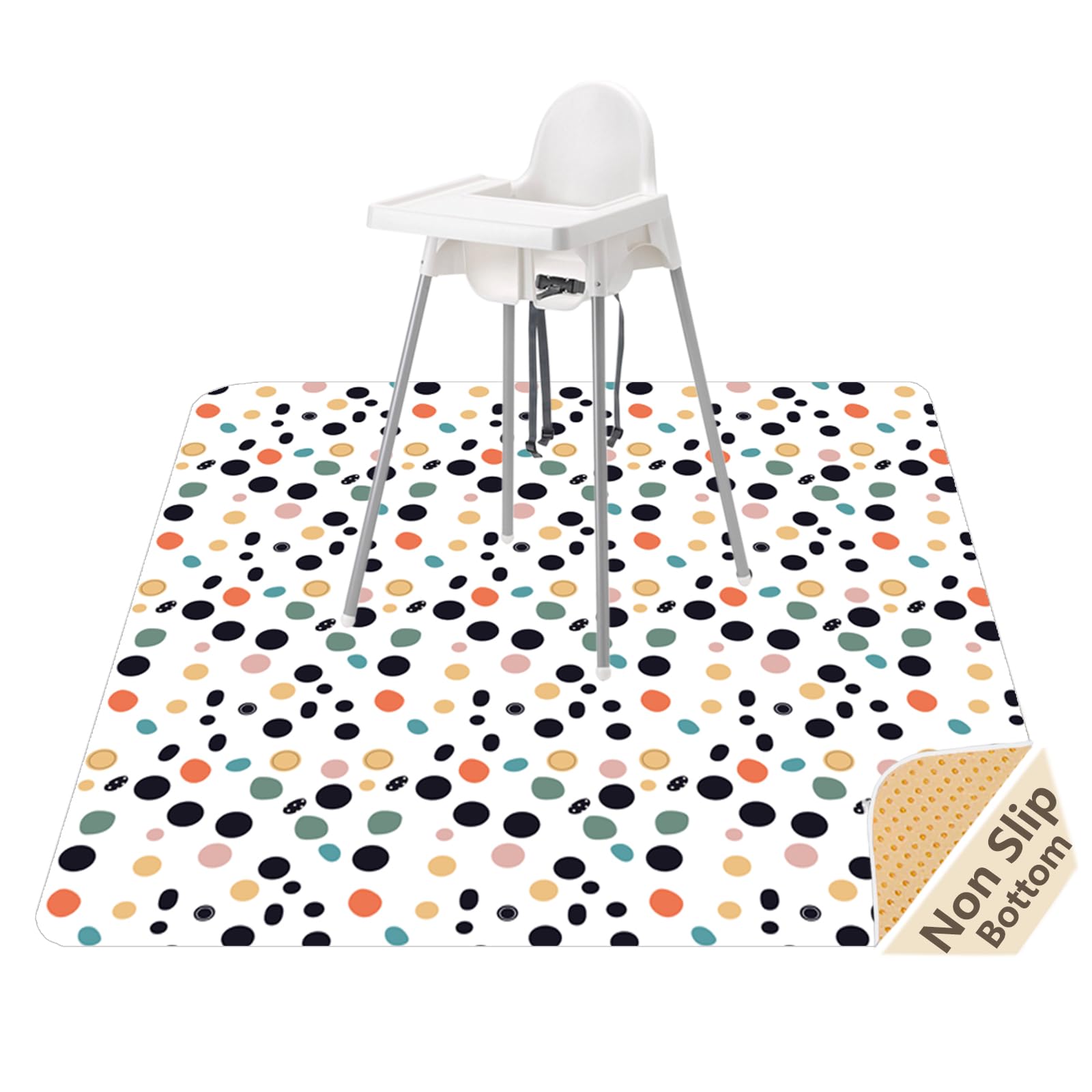 Splat Mat for Under High Chair, Waterproof Washable High Chair Floor Mat