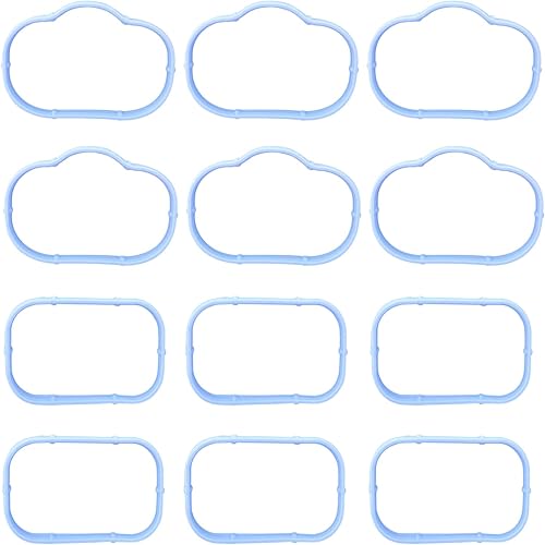 Ziciner Juego de juntas de colector de admisión de automóvil de 12 piezas, juntas de colector de admisión incluyen junta inferior y superior Plenum,