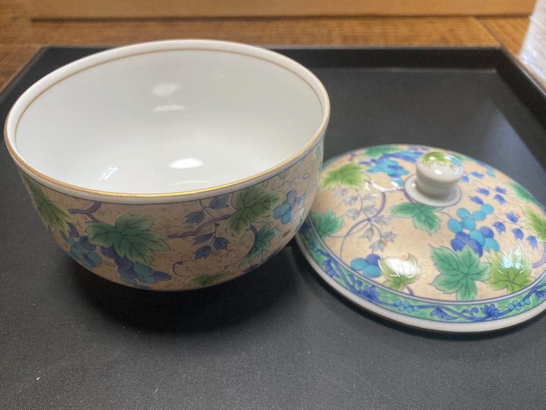 Amazon.co.jp: 庫山窯 前畑陶器 蓋付き湯呑茶碗 5客セット : ホーム