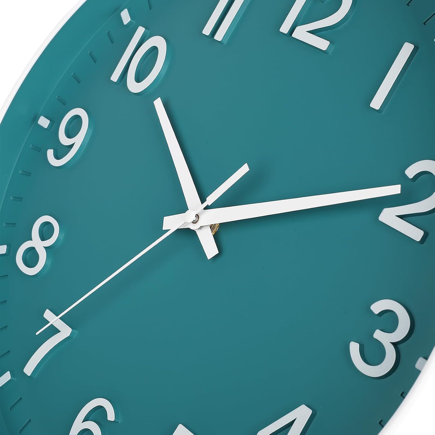 HZDHCLH 12 Inch Silent Wall Clock Battery Operated Non Ticking Teal image 5