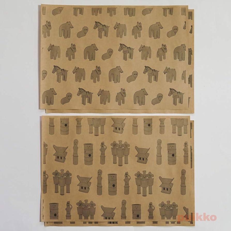 Amazon | puikko 紙製ブックカバー 埴輪 (クラフト紙) | ブック