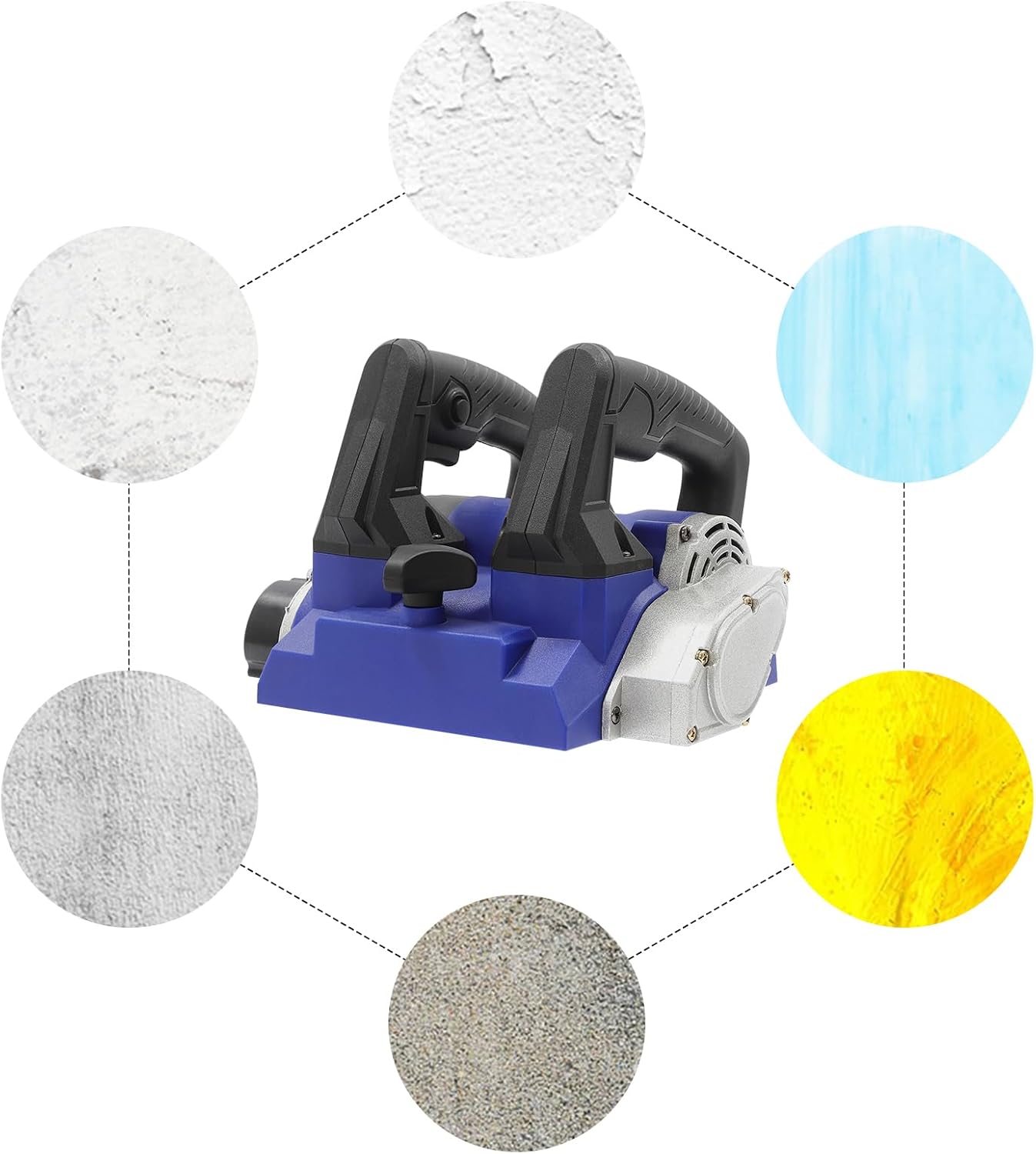 1300W Electric Wall Planer, Handheld Power Hand Planer Portable Roller Planer with Cable, Electric Wall Concrete Tool for Wall Renovation (Blue)