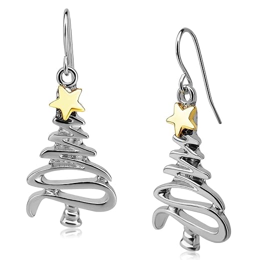 Cute Christmas Tree Piercing Dangle Earrings