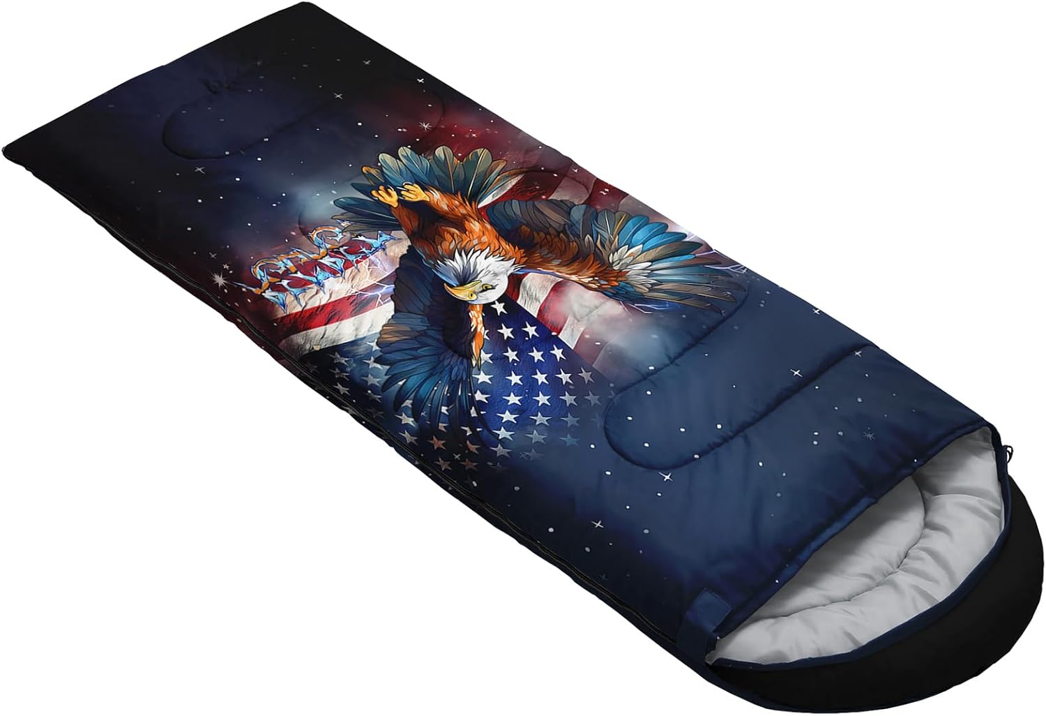 Axolotl Deer Camo Sleeping Bag, Deer Antlers Army Camouflage Camping Bag in Warm Cold Weather, US Flag Wild Animal Hunting Waterproof Backpacking for Traveling Outdoor Camping Gear Gear Equipment