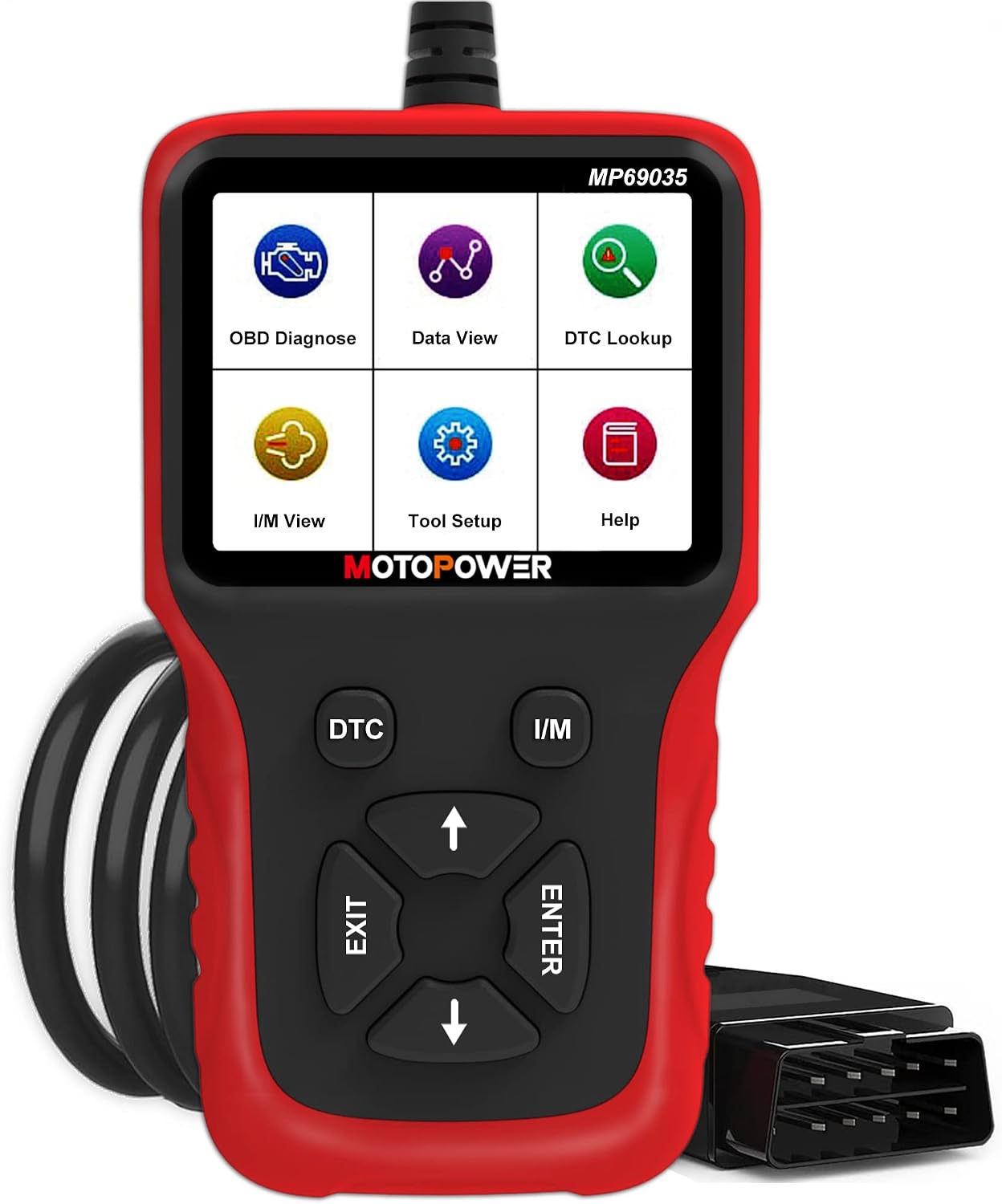 MOTOPOWER MP69035 OBD2 Scanner Universal Car Engine Fault Code Reader, CAN Diagnostic Scan Tool for All OBD II Protocol Cars Since 1996 Red