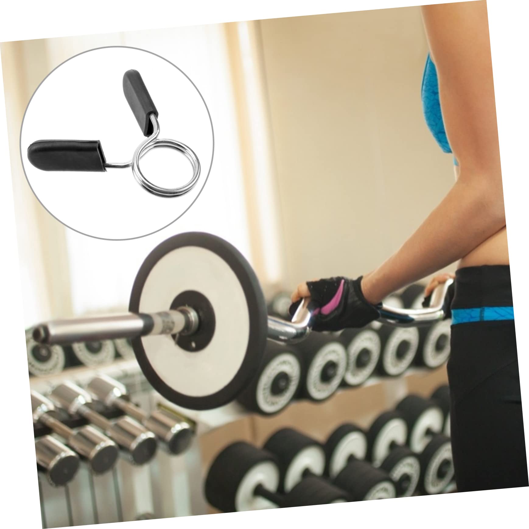 COOLHIYA 10pcs Spring Clip Collars for Dumbbells Barbells Sturdy Bar Spring Collars for Weightlifting Powerlifting - Design Construction Gym Accessories Black