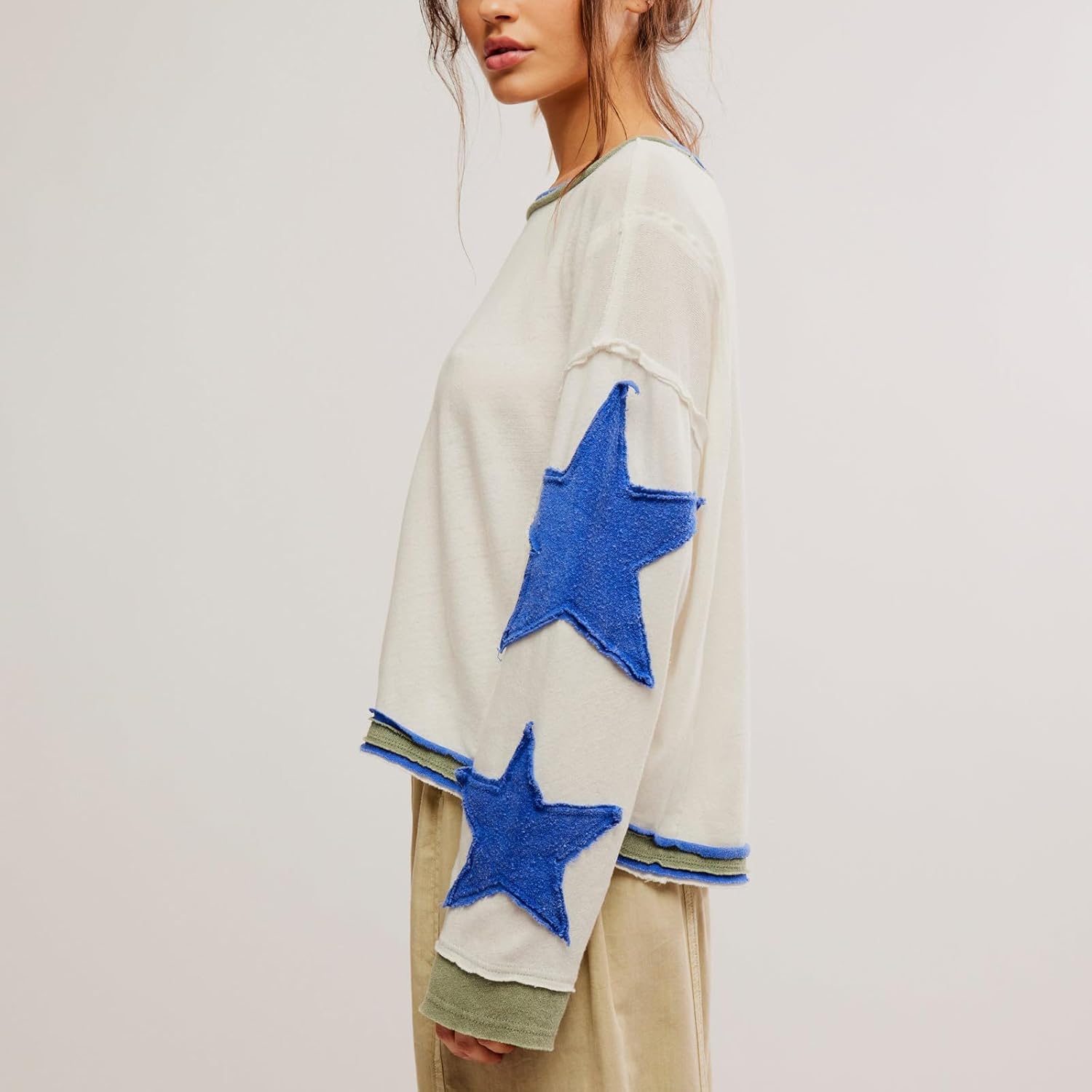 Asadovce Women Oversized Graphic Sweatshirt Y2k Long Sleeve Vintage Crewneck Shirt Top Drop Shoulder Sweater Pullover - Image 3