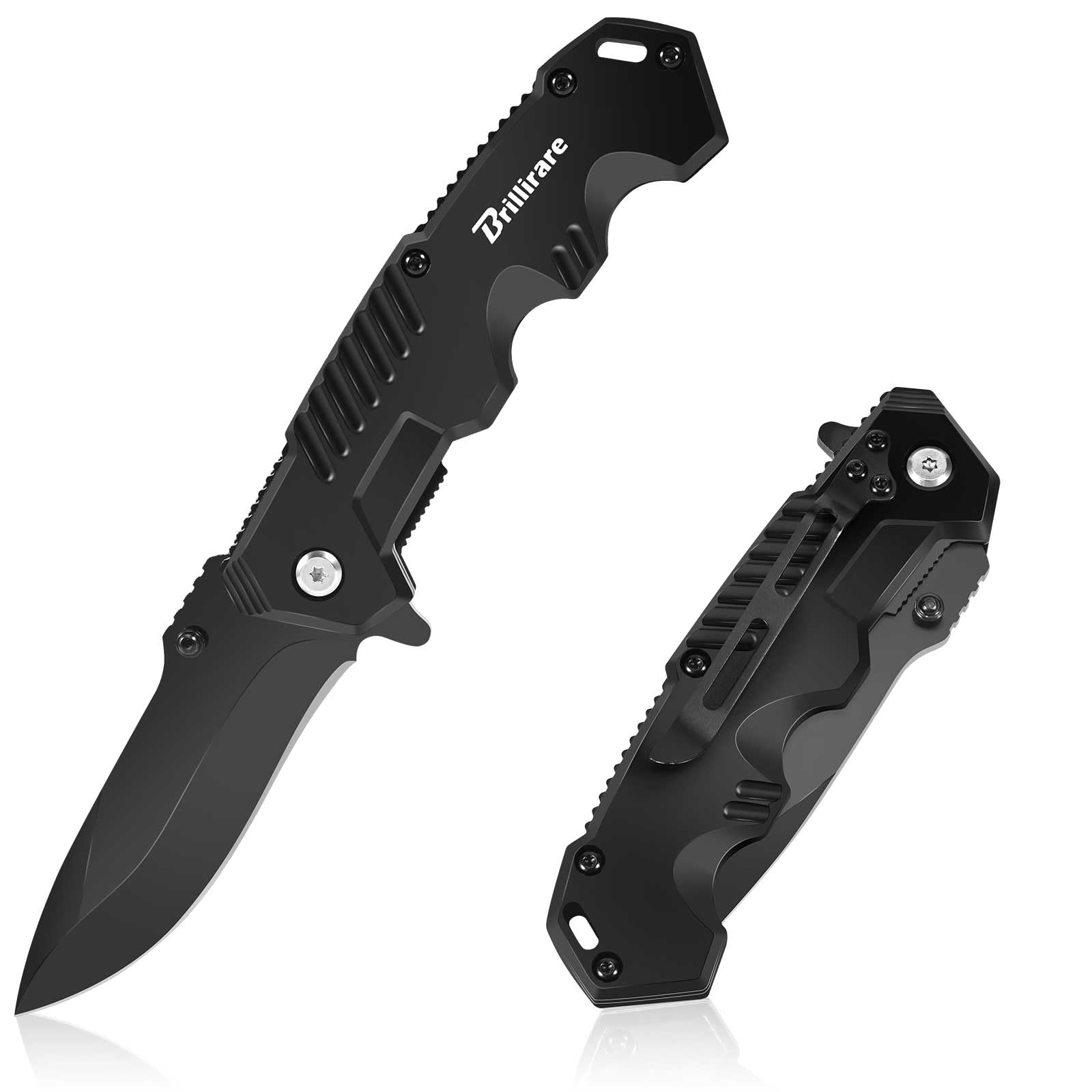 Pocket Knife, Folding Knives Blade 2.6in, Foldable Survival Small Knife with Clip, Button Lock & Glass Breaker, Everyday Carry EDC Knives for Hunting Camping Hiking