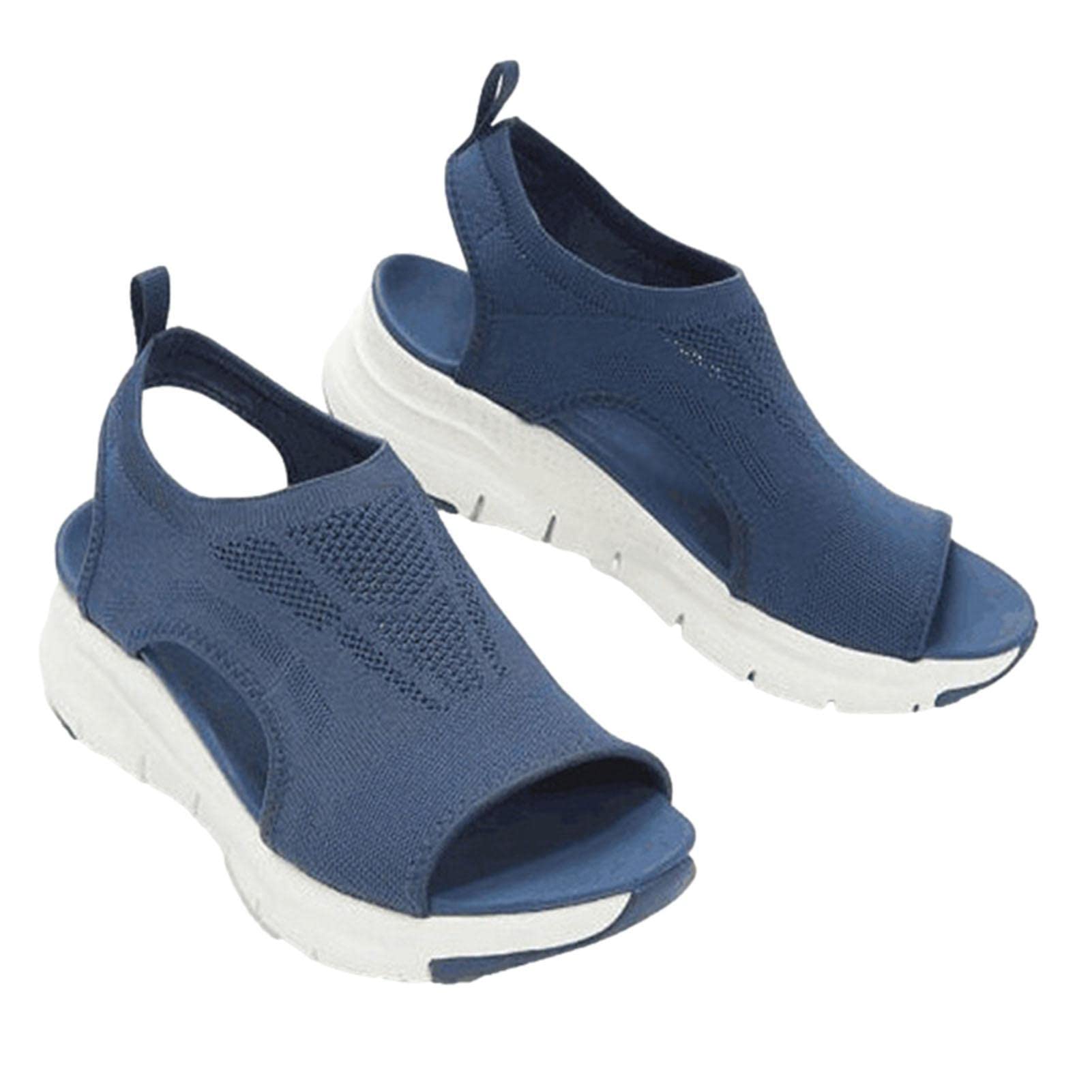 Women's Comfy Orthotic Sandals - Wedge Sandals For Women Dressy - Casual Open Toe Wedge Sandals Orthopedic Flop Slippers