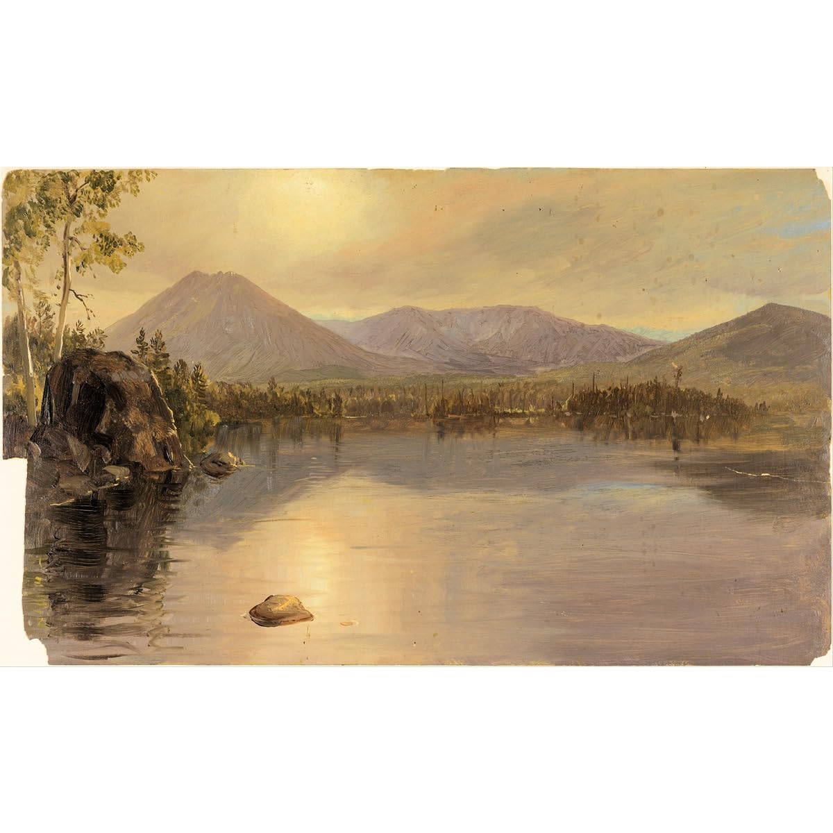 Impression d'art église Lac Katahdin toile grand format premium