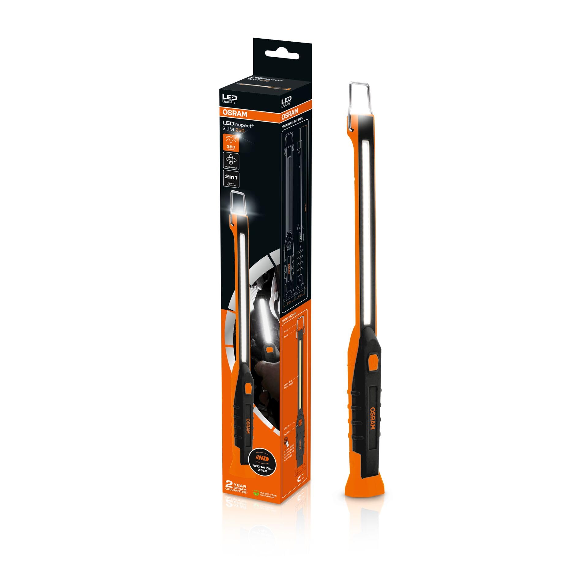 OSRAM LEDinspect SLIM 250, 6500K, up to 250lm, rechargeable LED inspection light