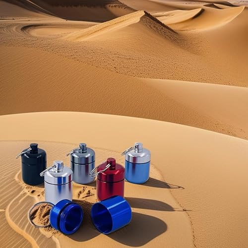 Miniatura 3 de Pastillero portátil de aluminio de 6 piezas, caja de pastillas, organizador de píldoras, organizador de píldoras de metal