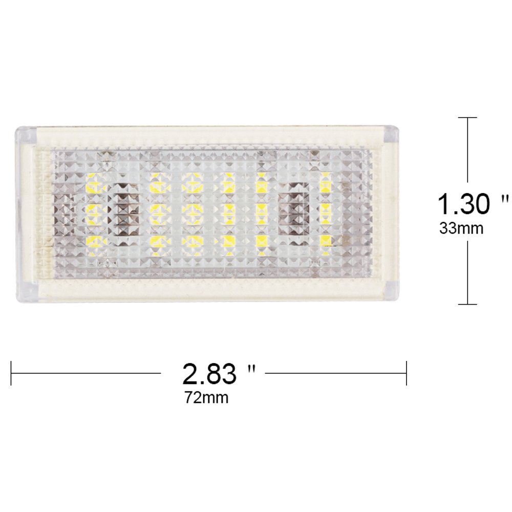 PolarLander 1 Coppia Targa automobilistica 18 LEDWhite 6000k Luce targa Compatible for BMW Serie 3 E46 2D M3 Facelift