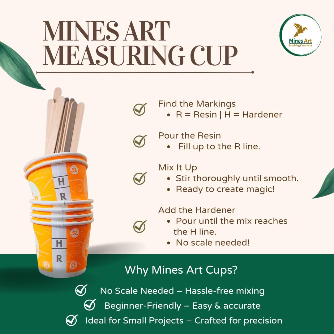 Mines Art Resin Art Kit with Moulds – Complete Resin Jewellery Making Kit for Keychains & Earrings – 200g 3:1 Epoxy Resin, 3 Glitter Colors, 3 Mica, 2 Pigments, Gold & Silver Flakes & More - (MRA - 123) 3
