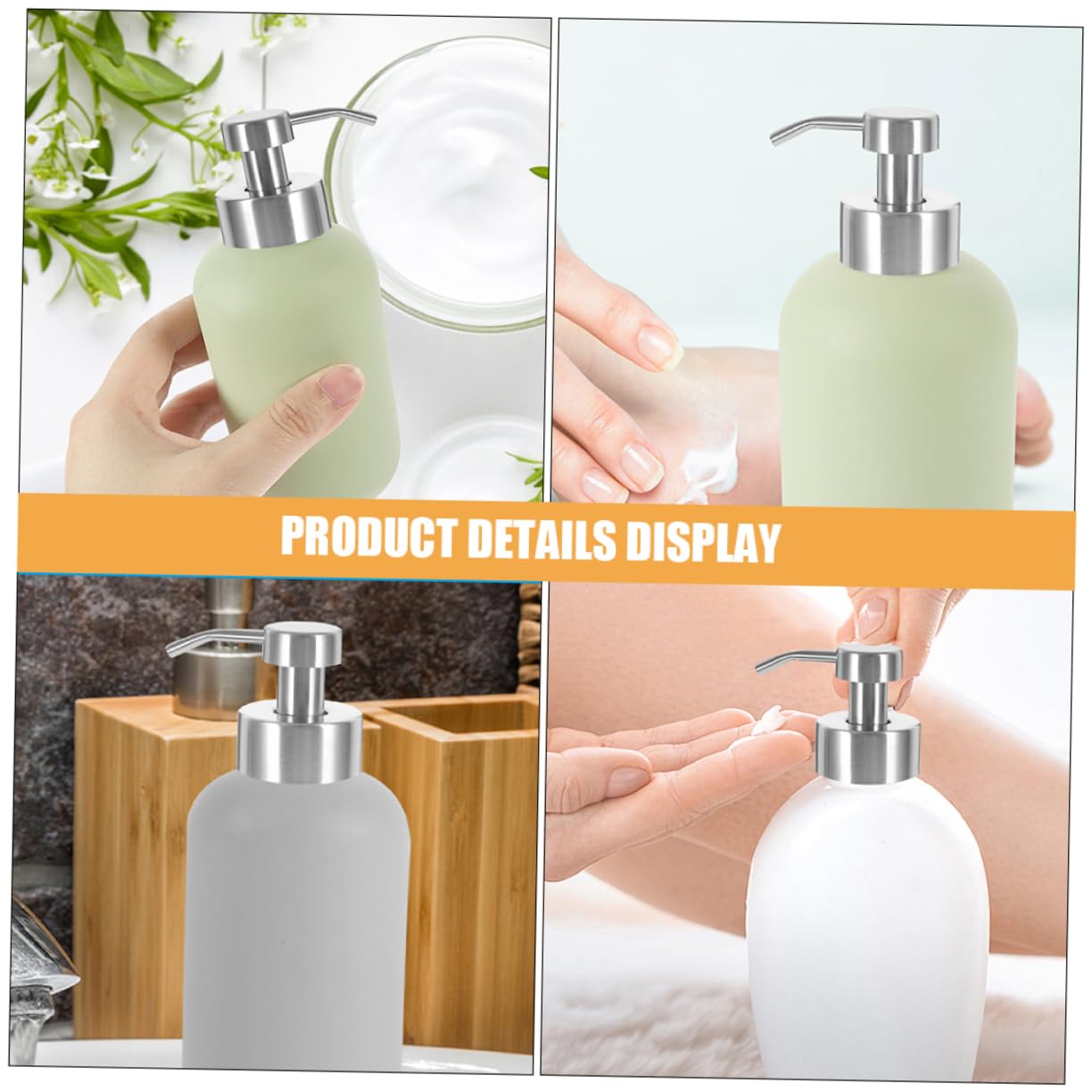 4 Piezas Dispensador De Bomba De Acero Inoxidable Cabezal De Bomba Para Líquidos Para Baño y Cocina Reemplazo De Cabezal