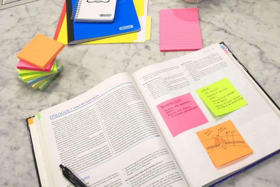 Miniatura 5 de BAZIC Products Sticky Notes - Notas adhesivas de 3 x 3 pulgadas, color amarillo, almohadillas adhesivas coloridas, eliminación limpia reciclable