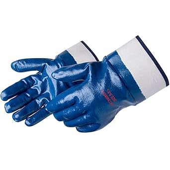 Liberty Glove & Safety 9460SP Fully Coated Nitrile Gloves with 2-1/2" Safety Cuff, Jersey Lined, Abrasion-Resistant Grip, Industrial Work Gloves | Blue, Large, Pack of 12