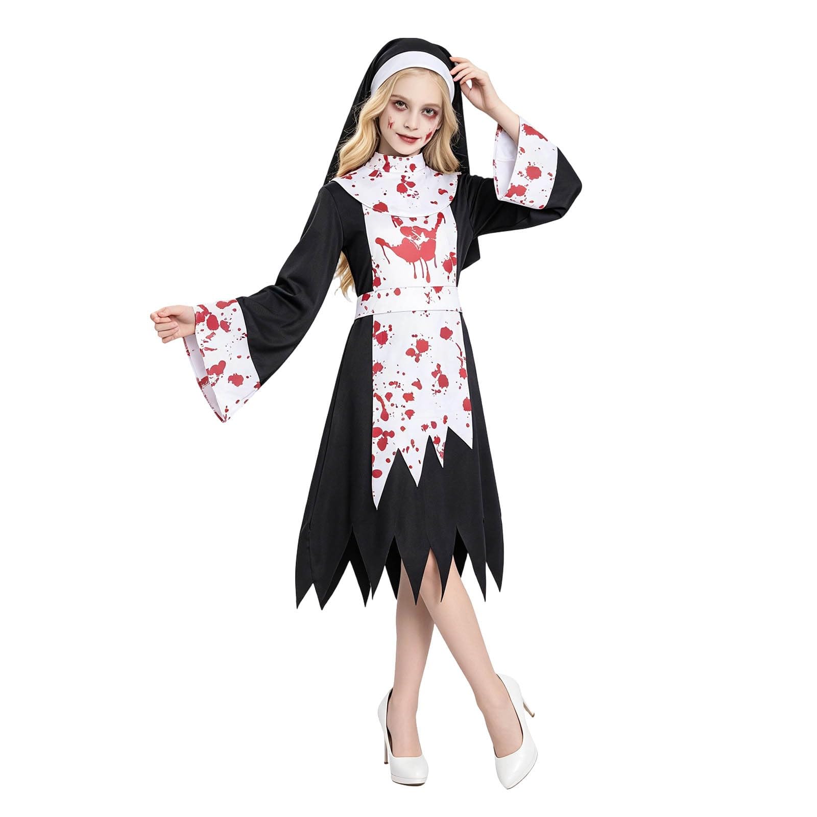 Hexenkostüm Kinder Kostüme Halloween Clown Kostüm Fasching Mädchen Karneval Gruselig Grusel Ritterkostüm Hexenumhang Faschingskostüme Dämon Teenager Verkleidung Hexe Zauberer Sensenmann