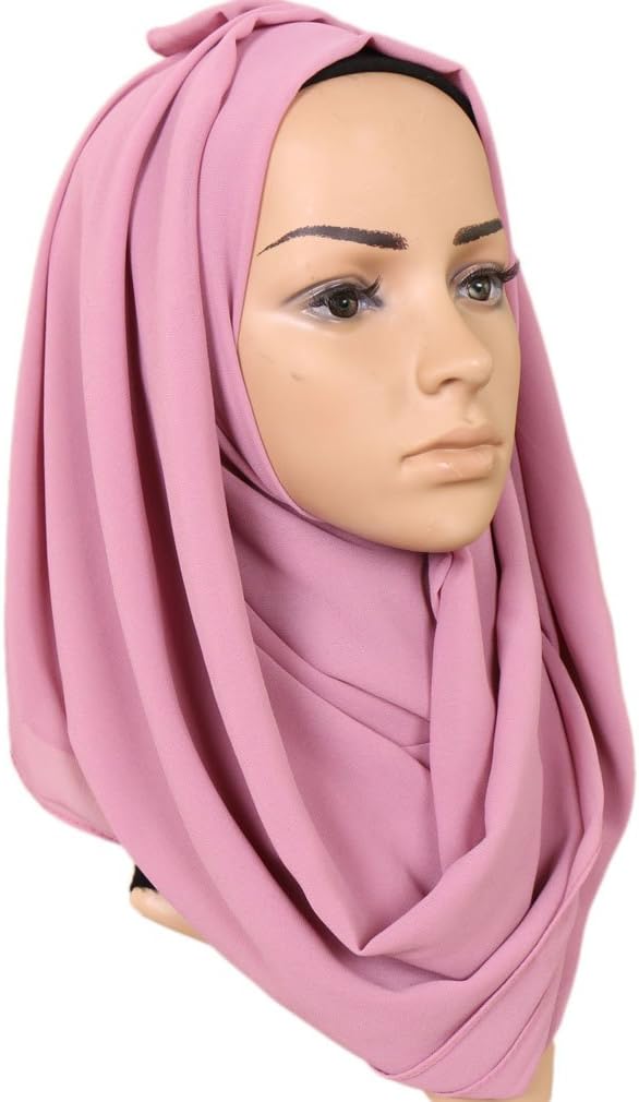 LMVERNA Solid Color Bubble Chiffon Scarf for Women Fashion Soft Hijab Long Scarfs Wrap Scarves - Image 3
