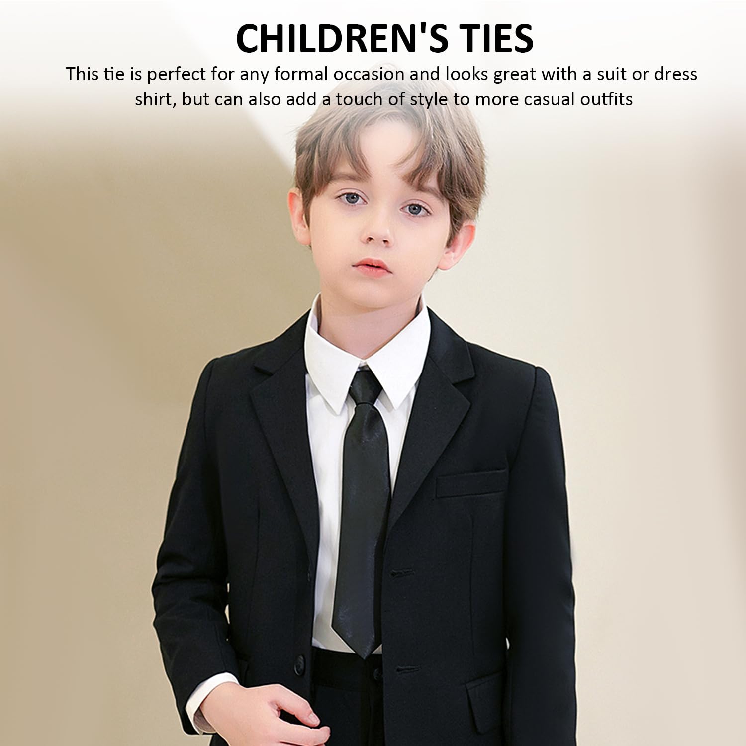 3 Stück Einfarbige Kinderkrawatten, Dehnbare Satinkrawatten Für Jungen Und Mädchen, Formelle Anlässe, Hochzeit, Abschlussfeier Und Uniform (Schwarz/Marineblau/Rot)
