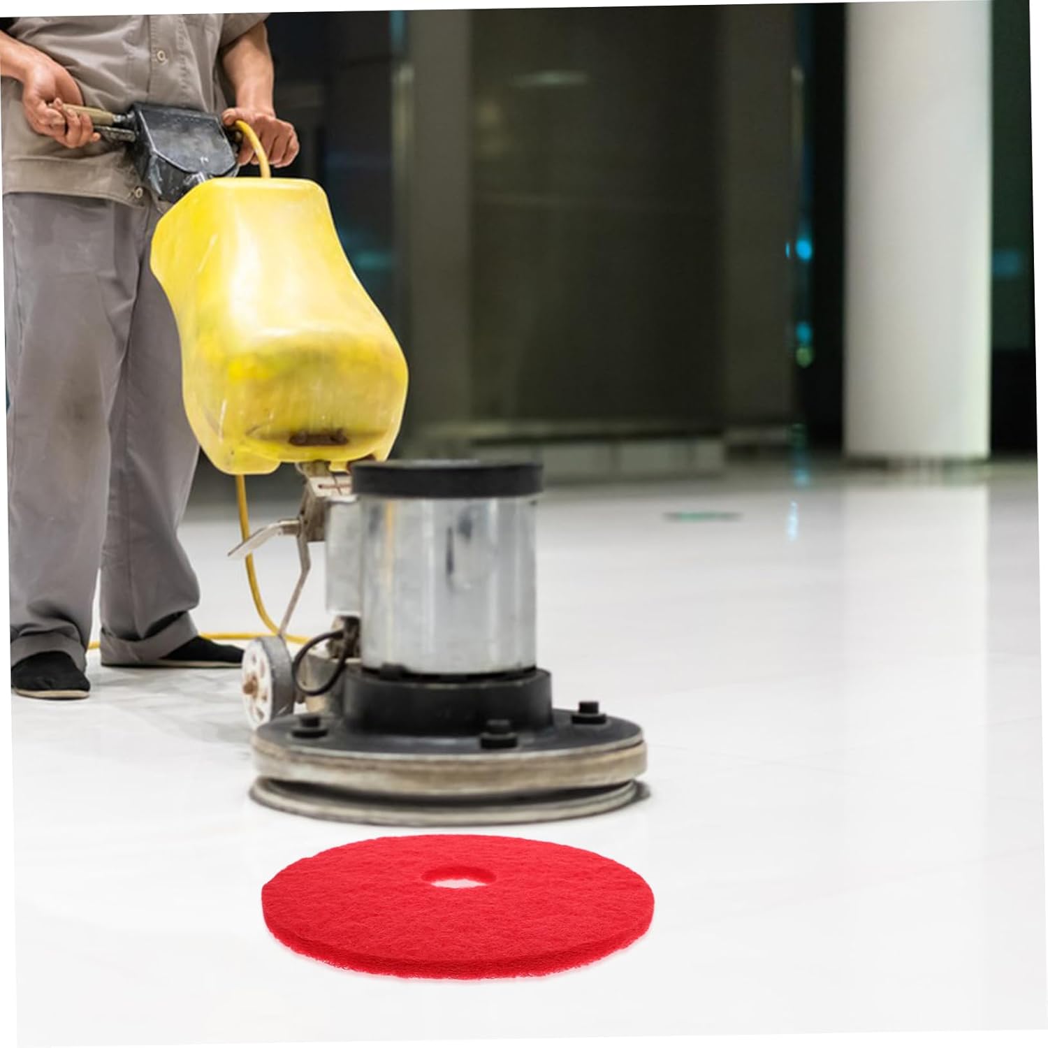 Didiseaon Floor Polishing Pad Red Floor Scrubber Pad Floor Machine Mat Replaceable Cleaning Pad Suitable for Hardwood Tiles