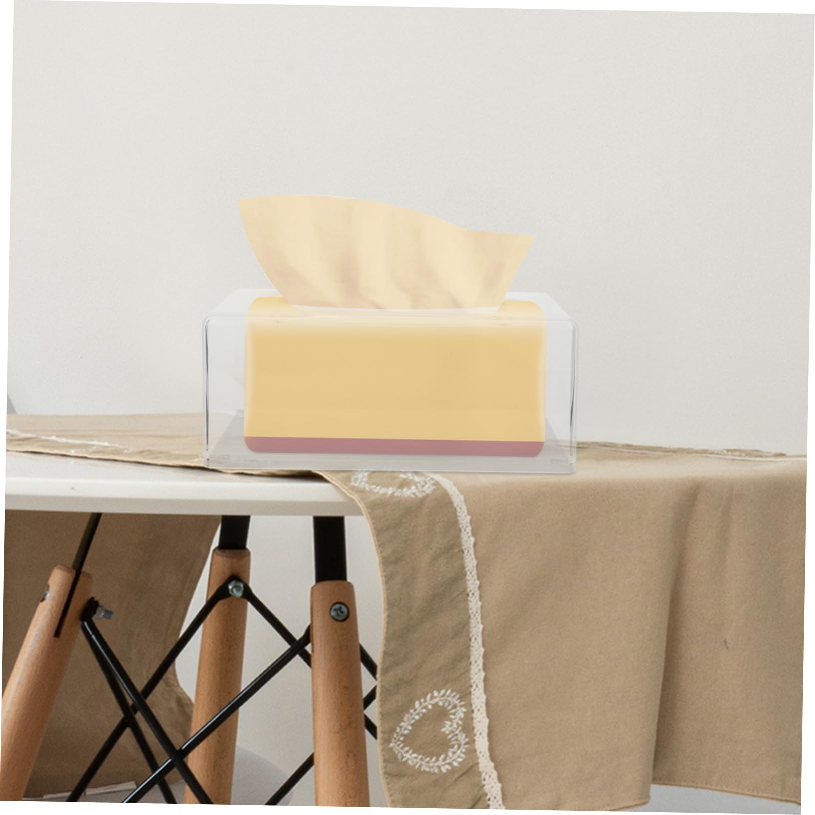 Taschentuch Box Behälter aus Acryl Papiertuchbox für Badezimmer und Küche mit Einfacher Öffnung für Taschentücher und Feuchttücher